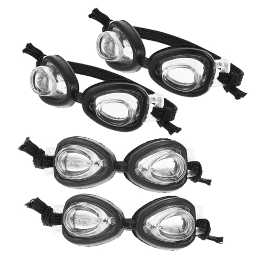 Supvox 4 Stück Mini Schwimmbrille für Puppen Leichte Kunststoffbrillen als DIY Zubehör für Puppen Kreative Foto Requisiten für Bastelprojekte von Supvox