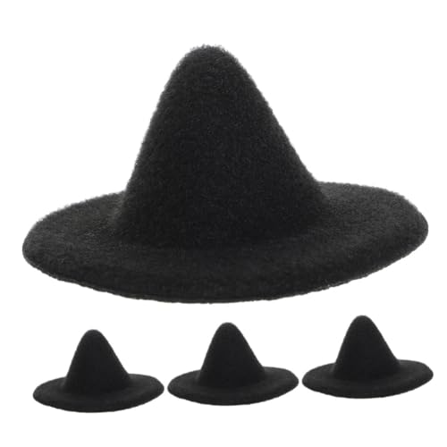 Supvox 4 Stück Mini Zaubererhut Halloween Hüte Miniatur Hexenhüte Halloween Dekorationen Zaubererhut Puppenkostüm Zubehör Hexenhut Mini Puppenhaus Hexenhüte Puppen Eva von Supvox