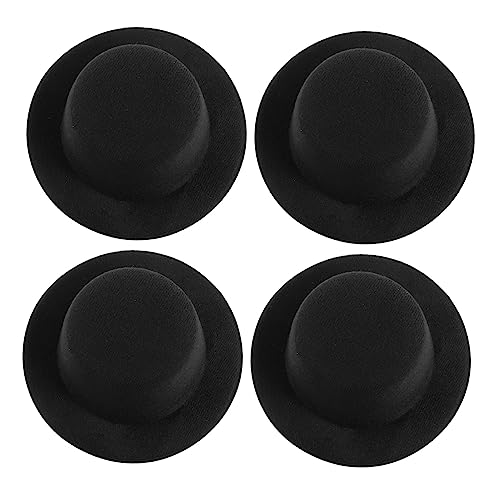 Supvox 4 Stück Miniatur Hut Accessoires für Puppen DIY Schwarz Hut für Schneemann und Clown Hochwertige Bastelmaterialien zur Dekoration von Puppenbekleidung von Supvox