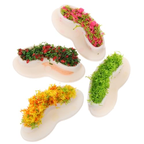 Supvox 4 Stück Miniatur Miniaturbank Puppenhausmöbel Mini Gartenbank Dekoration Miniaturmöbel Modell für Puppenhäuser Schlafzimmer Ornament Farbenfrohe Miniaturbank mit Roter und Grüner von Supvox