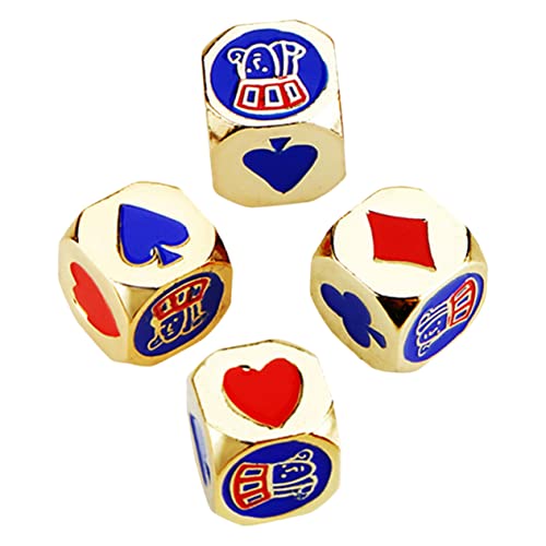 Supvox 4 Stück Poker -Metallwürfel Glitzerspiel Würfel Hochzeitsdekorationen für Brettspiel lustiges Spiel Spielzeugspiel Mini-Brettspiele von Supvox