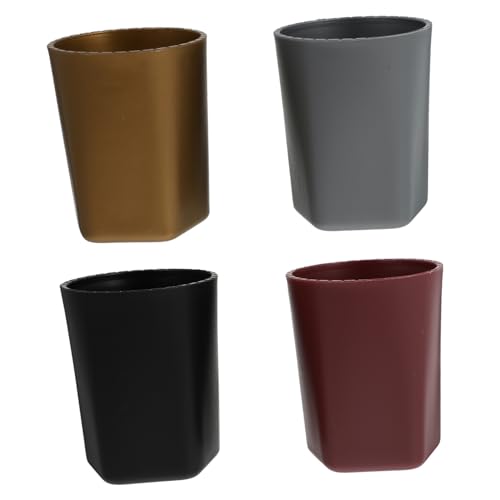 Supvox 4 Stück Professionelle Ktv Würfelbecher Kunststoff Dice Cups in Schwarz Silber Gold für Party Tischspiele Bar Zubehör Leicht und rutschfest Kompakt Vielseitig für Würfelspiele von Supvox