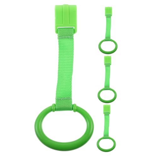 Supvox 4 Stück Pull Up Ringe für Laufstall und Kinderbett Ergonomische Griffe zur Steh Gehunterstützung Sicherer Halt mit Clips Vielseitig für Kleinkinder Fördert Motorische Entwicklung von Supvox