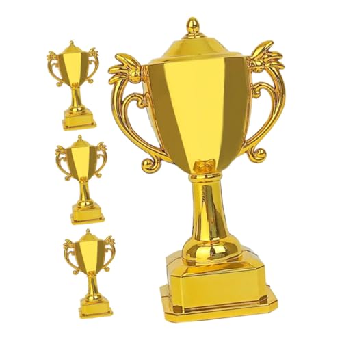 Supvox 4 Stück Puppenhaus Mini Goldene Trophäe Modell 4tlg Trophäenmodell Miniaturen Turniere Party Klein Winzig Für Lustig Fußball-trophäe Turniertrophäe Plastik von Supvox