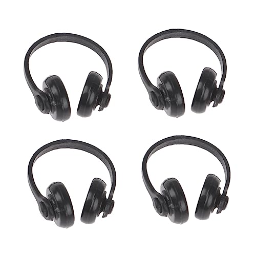 Supvox 4 Stück Puppenhaus-kopfhörer Headset Mini-kopfhörer Für Szenenlayout Mini-kopfhörermodell Puppenhaus Mini-kopfhörer Plastik Black von Supvox