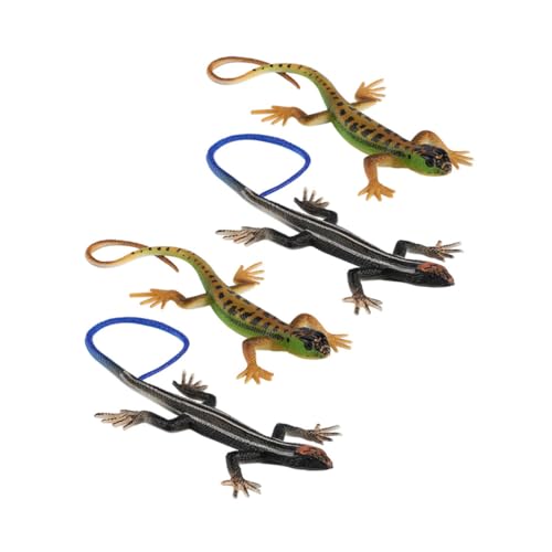 Supvox 4 Stück Realistische Eidechsen Simulierte Reptil Deko Figuren für Lernspielzeug und Party Streich Accessoires für Halloween und Mehr von Supvox