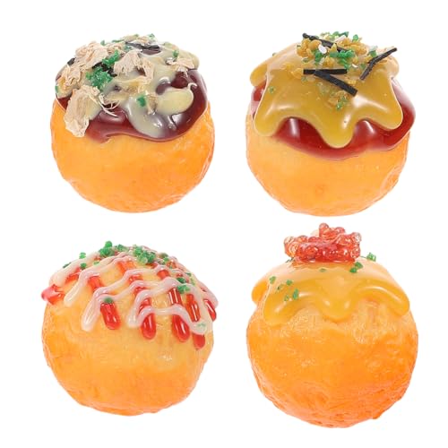 Supvox 4 Stück Realistische Japanische Snack Modelle aus PVC für Spielküche Restaurant Dekoration und Fotografie Requisiten für Feinschmecker und Lernhilfen von Supvox