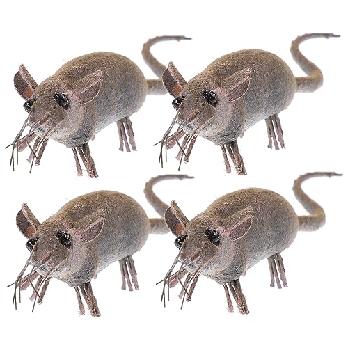 Supvox 4 Stück Realistische Mäuse Figuren Deko aus Robustem Draht Magnet Miniatur Mäuse für Balkon DIY Landschaft Aquarium Zubehör Zufällige Farbe von Supvox