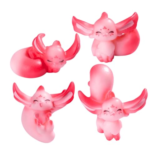 Supvox 4 Stück Reptilienspielzeug Fuchs-Party-Dekorationen Mini-tierfiguren Meerestiere Fuchs Kleine Tierfiguren Fuchs Cupcake Topper Fuchsparty Fuchs Partygeschenke Rosa Harz von Supvox
