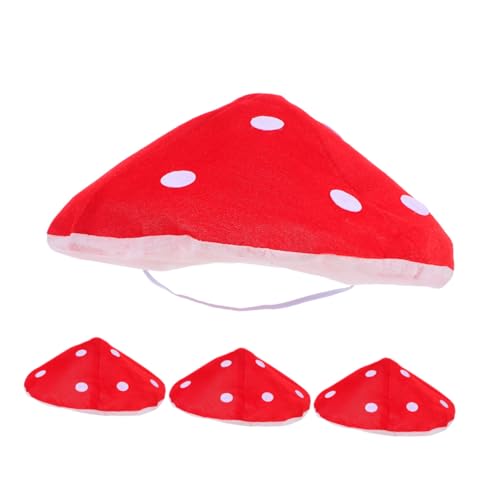 Supvox 4 Stück Roter Pilzhut Kinderkostüm mit Weißem Tupfenmuster Leichtes Komfortables Cosplay-accessoire für Party Bühne und Festival Innendurchmesser Langlebige Farben von Supvox
