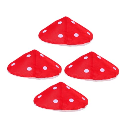 Supvox 4 Stück Roter Pilzhut mit Weißen Punkten Leichter Kinderkostüm-hut für Cosplay und Bühnenauftritte Innendurchmesser Komfortabel Farbecht Vielseitig für Party und Verkleidung von Supvox