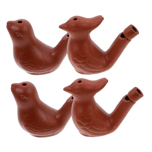Supvox 4 Stück Sand Wasservogelpfeife Ton Keramik Wasservogelpfeife Lustige Ruf Für Vogelgeräusche Geräusch Wasservogelpfeife Braune Keramik von Supvox