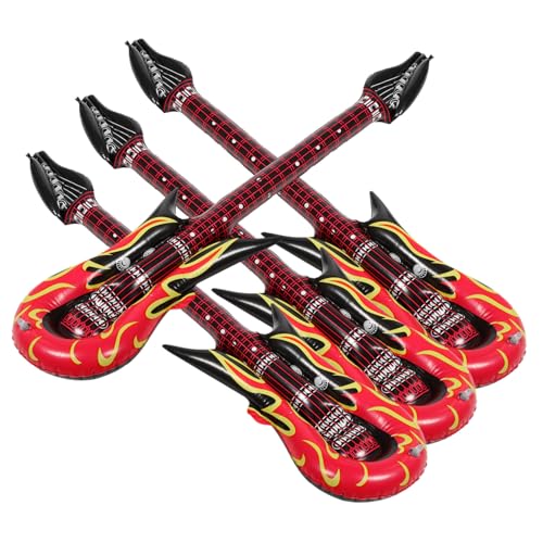 Supvox 4 Stück Teiliges Aufblasbares Gitarren PVC Tragbare Inflationsspielzeuge für Poolpartys Wiederverwendbare Schnell Aufblasbare Musikinstrumente für Junge Mädchen von Supvox
