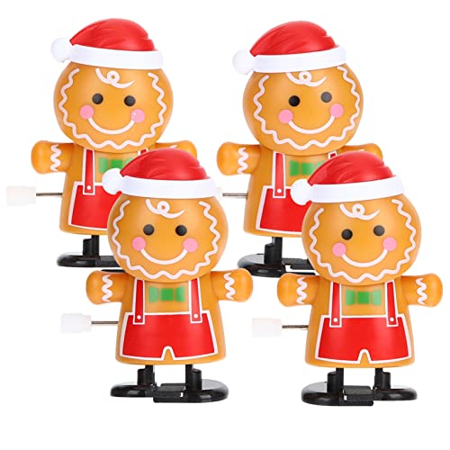 Supvox 4 Stück Teiliges Aufziehspielzeug Weihnachten Lustige Lebkuchenmann Figuren Kreative Portable Spielzeuge Hand Augen Koordination von Supvox