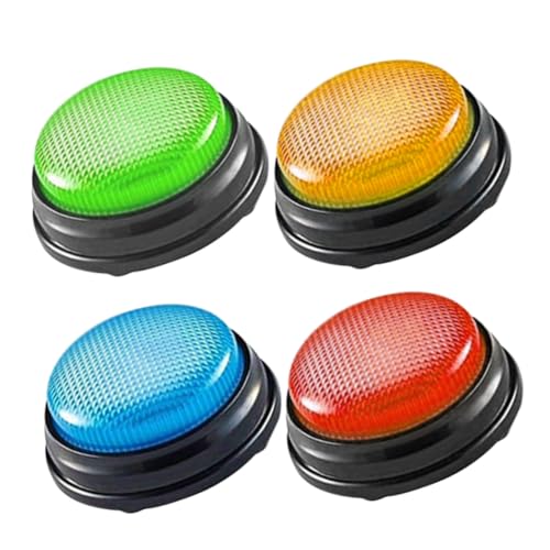 Supvox 4 Stück Teiliges Buzzer mit Farbigem Sound für Quizspiele und Spielshows Robuster Kunststoff Interaktives Lernspielzeug für Klassenzimmer und Teamwettbewerbe von Supvox