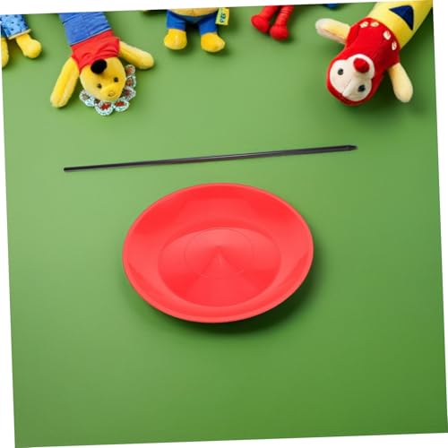 Supvox 4 Stück Teiliges Jonglier mit Robusten Kunststoffdrehplatten und Stäben Verbesserte Jonglierfähigkeiten für Zirkusshows Karneval Outdoor Spiele und Künstlerische Bühnenperformance von Supvox