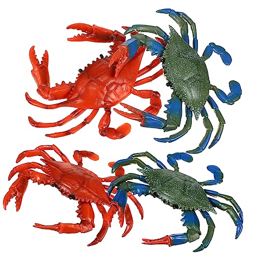 Supvox 4 Stück Teiliges Krebs Modellspielzeug für Realistische Meeresbewohner Figuren Blau und Rot Schwimmfähig Pädagogisches Lernspielzeug und Badewannenspielzeug für Mädchen von Supvox