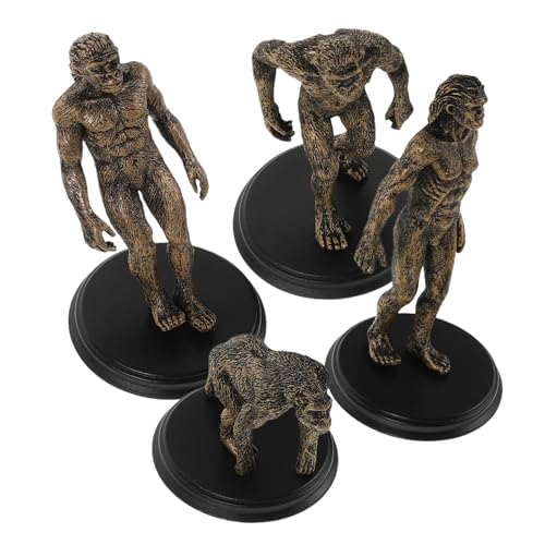 Supvox 4 Stück Teiliges Lebensnahe Kunststoffmodelle Urzeitmenschen Pädagogische Spielfiguren für Unterricht und Dekoration Kompakt für Tischaufstellung für Evolutionsgeschichte und von Supvox
