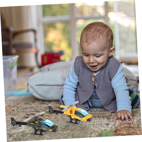 Supvox 4 Stück Teiliges Metall Flugzeug Modell Kreative Mini Hubschrauber Dekoration Realistische Metall Flugzeug Modelle Rustikale Kampfjet für Kinderzimmer von Supvox