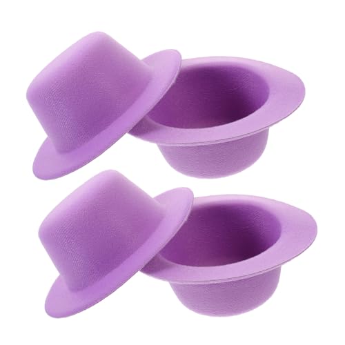 Supvox 4 Stück Teiliges Mini Filzhüte in Lavendel Kleine DIY Hüte für Puppen Partydeko Bastelbedarf für Weihnachten Halloween und Festliche Anlässe von Supvox