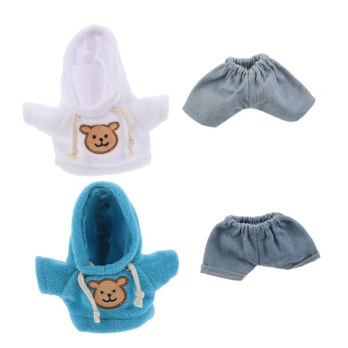 Supvox 4 Stück Teiliges Plüschbären-Kleidungsset für Kuscheltiere Kapuzenpullover Jeans Passgenaue Kleidung für Stofftiere Niedliches Outfit für Kleine Bären für Kuscheltierschmuck von Supvox