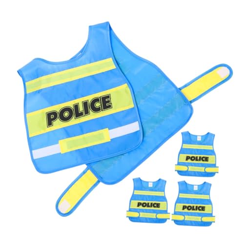 Supvox 4 Stück Teiliges Polizei Kostümset Cosplay Polizei Weste für Rollenspiele Halloween Themenpartys Schulveranstaltungen und Mehr von Supvox