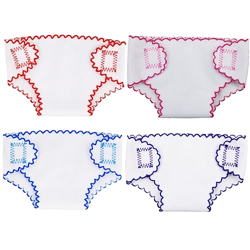 Supvox 4 Stück Teiliges Puppenwindeln Stoffwindeln Puppenunterwäsche Puppe Zubehör für Puppen in Rot Blau von Supvox