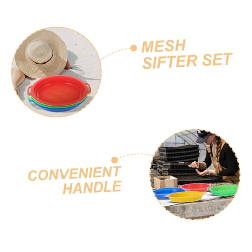 Supvox 4 Stück Teiliges Sand und Gartensieb aus Robustem Kunststoff Kindersicheres Sieb für Sand Erde und Katzenstreu Vielseitiges Strandspielzeug für Gelb Rot Grün und Blau für Supvox 4 Stück Teiliges Sand und Gartensieb aus Robustem Kunststoff Kindersicheres Sieb für Sand Erde und Katzenstreu Vielseitiges Strandspielzeug für Gelb Rot Grün und Blau für von Supvox