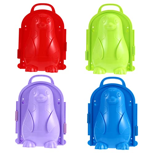 Supvox 4 Stück Teiliges Schneeballformer mit Dickem Pinguin Design Bunte Winter Schneekugel Zangen für Leichte und Sichere Schneeballklammern für Kreatives im Freien Zufällige Farbe von Supvox