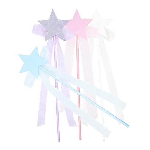 Supvox 4 Stück Teiliges Stern Zauberstäbe in Glitzernde Feen Stäbe Leichte Bühnenrequisiten für Cosplay Partys Geburtstagsfeiern und Fotografie von Supvox