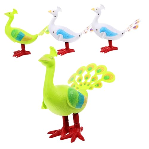 Supvox 4 Stück Teiliges Wind up mit Pfau Motiv Batteriefrei Kleine Mechanische Tierfiguren für Einfach zu Bedienen Buntes Uhrwerkspielzeug für und Unterhaltung von Supvox