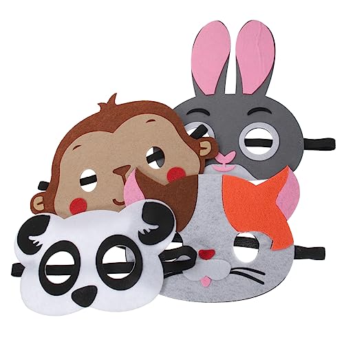 Supvox 4 Stück Tier Cosplay Masken Lustige Tiermasken für Halloween Karneval und Kindergeburtstage Wiederverwendbar aus Vliesstoff für Kostümpartys von Supvox