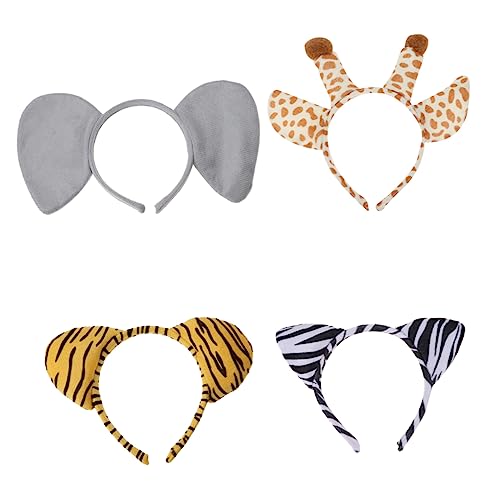 Supvox 4 Stück Tierische Haarreifen Teiliges Animal Ear Headbands für Erwachsene Tiger Elefant Giraffe Zebra Cosplay Zubehör für Partys und Festlichkeiten Supvox 4 Stück Tierische Haarreifen Teiliges Animal Ear Headbands für Erwachsene Tiger Elefant Giraffe Zebra Cosplay Zubehör für Partys und Festlichkeiten von Supvox