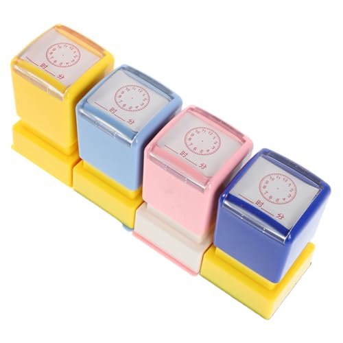 Supvox 4 Stück Uhr-stempelspielzeug Für Kinder, Zeitlern- Und Lehrmittel, Uhr-zifferblatt-Stempel Für Den Unterricht Zu Hause, Unterhaltsam Und Lehrreich Supvox 4 Stück Uhr-stempelspielzeug Für Kinder, Zeitlern- Und Lehrmittel, Uhr-zifferblatt-Stempel Für Den Unterricht Zu Hause, Unterhaltsam Und Lehrreich von Supvox