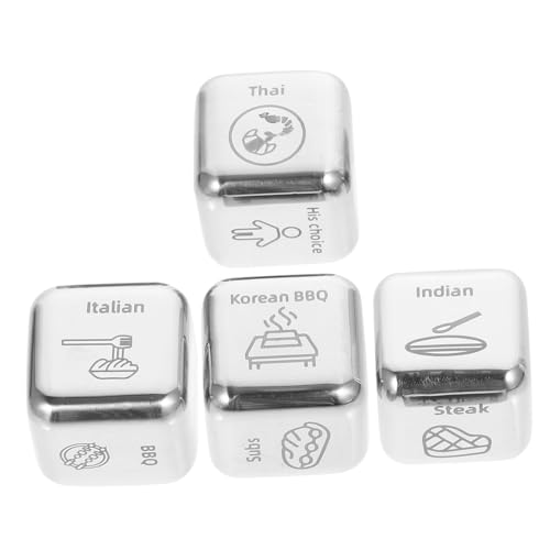 Supvox 4 Stück Veränderliche Musterwürfel nach für Essenswürfel-Requisite Spielwürfel Requisiten Entscheidung zum Abendessen Spiel Würfel viel Entscheidungswürfel Rostfreier Stahl Silber Supvox 4 Stück Veränderliche Musterwürfel nach für Essenswürfel-Requisite Spielwürfel Requisiten Entscheidung zum Abendessen Spiel Würfel viel Entscheidungswürfel Rostfreier Stahl Silber von Supvox