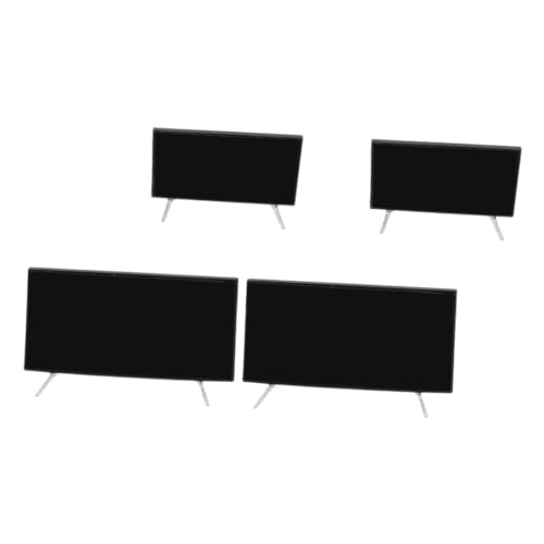 Supvox 4 Stücke Maßstab Realistisch Gestaltete Mini Fernseher mit Stabilem Sockel Platzsparend und Langlebig für Puppenmöbel Wohnzimmer Dekor und Kreative Szenen von Supvox