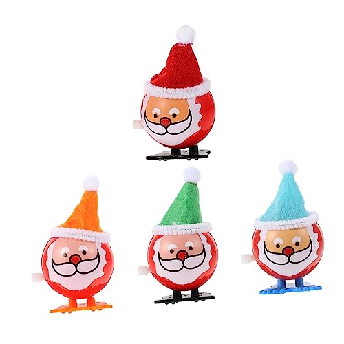Supvox 4 Stücke Weihnachts Aufziehspielzeug für Bunte Springende Figuren im Weihnachtsdesign Lustiges Wind Up für Hand Augen Koordination und Kreative Spielstunden von Supvox