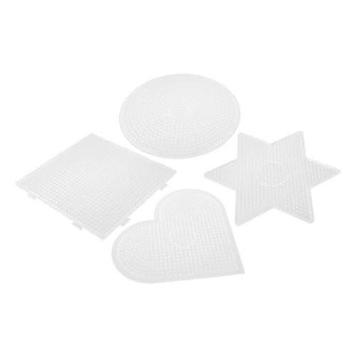 Supvox 4 Teiliges Geometrisches Schablonen Puzzle Bohnen Schablone DIY Bohnen Schablonen Set Bohnen Schablone Bügelperlen Stecktafel Bohnen Vorlagen Schablonen Puzzle DIY von Supvox