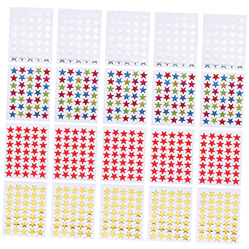 Supvox 40 Blatt Pentagramm-Aufkleber zarte Kinderbelohnungsaufkleber Aufkleber Sterne Belohnungsaufkleber für Schüler Preisaufkleber Sterne Aufkleber Silberne Aufkleber von Supvox