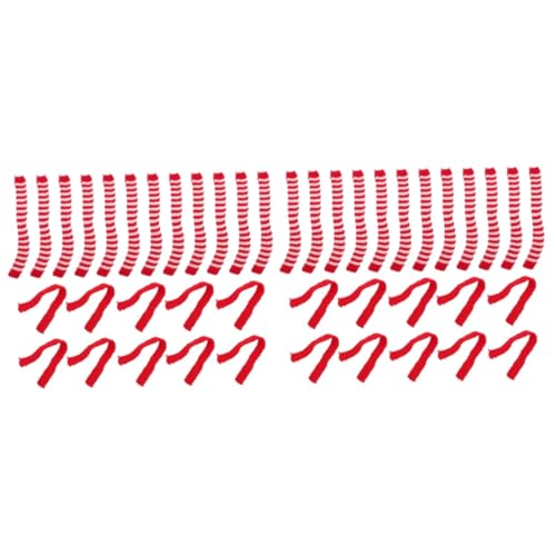 Supvox 40 Stck Teiliges Mini Wollschals Rot Weiß Grün Filigrane Puppenschals für Weihnachtsdekoration Praktische Mini Accessoires für Puppen und Bastelprojekte von Supvox