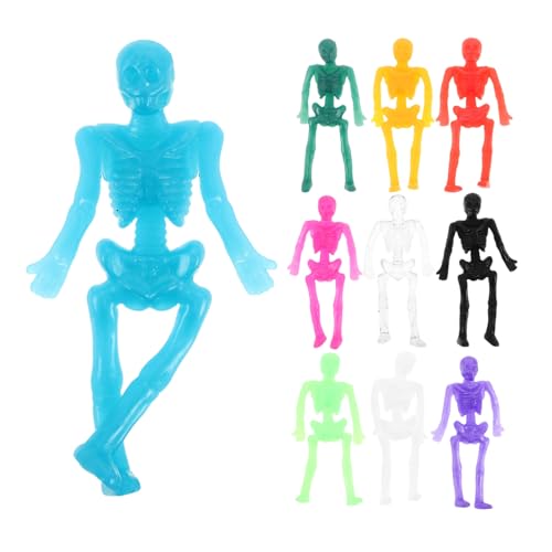 Supvox 40 Stück Halloween Sticky Skelett Kleine Weiche TPR Gummiskelett Figuren Dehnbar und Klebend Gruselige Party Deko Scherzartikel für Mitgebsel von Supvox