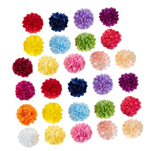 Supvox 40 Stück Mini-Gänseblümchen-Blütenköpfe Chrysanthemenkugelstrauß künstliche blüten Artificial Flower kleine Blumenköpfe zum Basteln Künstliche Gänseblümchen-Blumenköpfe Stoff von Supvox