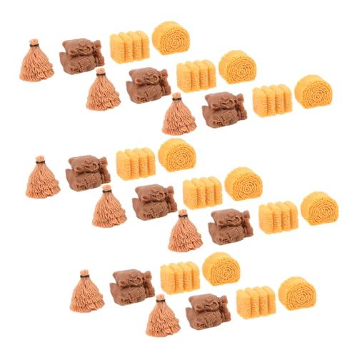 Supvox 40 Stück Miniatur Strohballen aus Resin Realistische Mini Heuballen für DIY Sandtisch Dekoration Puppenhaus Basteln Kleine Bauernhof Szenerie Langlebige Mini Heuhaufen Zubehör von Supvox