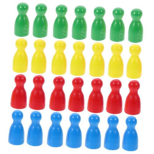 Supvox 40 Stück Teiliges Holz Spielfiguren Bunte Brettspiel Marker Ersatzfiguren für Schach und Gesellschaftsspiele Praktische Tischspiel Zubehör Farben Je von Supvox