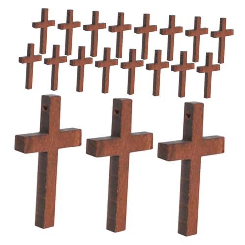 Supvox 40 Stück Teiliges Mini Holzanhänger Kreuz zum Basteln Kleine Hölzerne Kreuzcharms für DIY Schmuck Halloween Deko Langlebige Holzanhänger für Wand und Partydekoration von Supvox