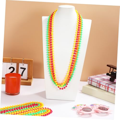 Supvox 48 . Teiliges Neon Perlen in Leuchtenden Farben Leichte Langlebige Kunststoffketten für Maskenball Glow Party und Jahre Kostüm Accessoires für Tanz und Disco Events von Supvox