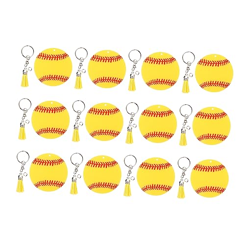 Supvox 48 Sätze Baseball-Schlüsselanhänger Baseball-Geschenk-Schlüsselanhänger Sportdekor Schlüsselbund Schlüsselringe Sportball-Dekor Baseball-Schlüssel-Dekor Acryl schmücken Zubehör von Supvox