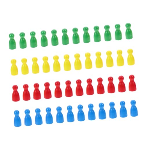 Supvox 48 Stück Schachfiguren aus Holz Ersatz Schachfiguren verpfänden Turnierschachfiguren Erwachsene Bauern bunt Schach aus Holz Brettspielfiguren fliegendes schachspiel Holzfiguren von Supvox