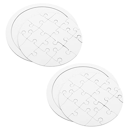Supvox 4Sätze Leeres Puzzle DIY Malvorlagen für Runde Puzzles zum Zeichnen und Gestalten Kreatives Kreativität und Hand Augen Koordination von Supvox