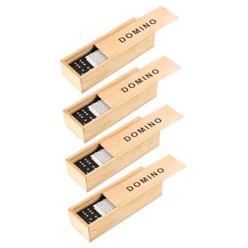 Supvox 4Sätze Teiliges Dominospielset aus Holz Interaktives für Erwachsene und Fördert Kreativität und Hand Auge Koordination für Familienabende und Indoor Spaß von Supvox